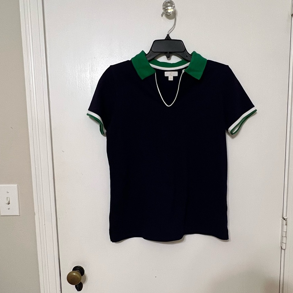 Navy & Green Golf Shirt size small